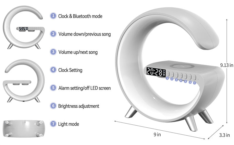 G-Bluetooth Speaker & Wireless Charger Lamp