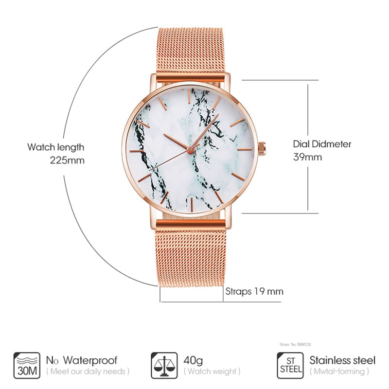 Fashion Rose Gold Mesh Watch Band